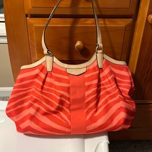 Coach spring zebra stripe hobo bag